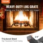 Fireplace Log Grate, 24 inch Heavy Duty Fireplace Grate with 6 Support Legs, 3/4’’ Solid Powder-coated Steel Bars, Log Firewood 