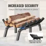 Fireplace Log Grate, 24 inch Heavy Duty Fireplace Grate with 6 Support Legs, 3/4’’ Solid Powder-coated Steel Bars, Log Firewood 