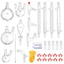 Lab Distillation Kit, 3.3 Boro Lab Glassware Distillation Kit with 24, 40 Joint, 1000ml Essential Oil Distillation Apparatus Kit