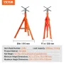 VEVOR Pipe Stand, 1133,9 kg Heavy Duty Pipe Jack Stands, 69,1-132,1 cm Højdejusterbar V Head Pipe Stand, 45 Stål Folde Jac