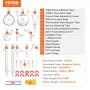 Lab Distillation Kit, 3.3 Boro Lab Glassware Distillation Kit with 24, 40 Joint, 1000ml Essential Oil Distillation Apparatus Kit