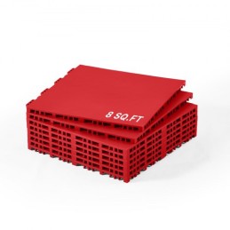 ooring Set 8 PCS Interlocking PP Puzzle Tiles Red