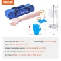 VEVOR Phlebotomy Practice Kit, IV Venipuncture Intravenous Training Kit, High Simulation IV Practice Arm Kit med bæretaske,