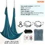 VEVOR Aerial Silk & Yoga Swing, 11 Yards, Aerial Yoga Hammock Kit with 100gsm Nylon Fabric, Full Rigging Hardware & Easy Set-up 