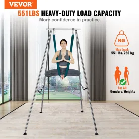 VEVOR Aerial Yoga Frame & Yoga Hammock, 9.67 ft Height Professional Yoga Swing Stand Comes with 6.6 Yards Aerial Hammock, Max 55