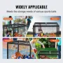 VEVOR Rolling Sports Ball Storage Cart, Basketball Cage with Double Lids, Sport Equipment Holder Organizer for Indoor Outdoor, S