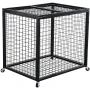 Rolling Sports Ball Storage Cart, Basketball Cage with Double Lids, Sport Equipment Holder Organizer for Indoor Outdoor, Steel S