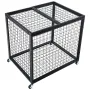 Rolling Sports Ball Storage Cart, Basketball Cage with Double Lids, Sport Equipment Holder Organizer for Indoor Outdoor, Steel S