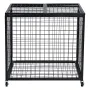 Rolling Sports Ball Storage Cart, Basketball Cage with Double Lids, Sport Equipment Holder Organizer for Indoor Outdoor, Steel S