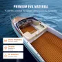VEVOR Boat Flooring, EVA Foam Boat Decking 240 x 89.9 cm, Non-Slip Self-Adhesive Flooring, 2.2 m² Marine Carpet for Boats, Yacht