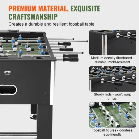Foosball Table, 55 inch Standard Size Foosball Table, Indoor Full Size Foosball Table for Home, Family, and Game Room, Soccer wi