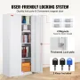 Metal Storage Cabinet, Steel Locking Storage Cabinet with 2 Magnetic Doors and 4 Adjustable Shelves, 71'' Metal Cabinet 200 lbs 
