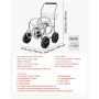 Hose Reel Cart, Hold Up to 91.44 m of 1.59 cm Hose, Garden Water Hose Carts Mobile Tools with 4 Wheels, Heavy Duty Powder-coated