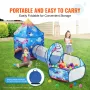 3 in 1 Kids Play Tent with Tunnel for Boys, Girls, Babies and Toddlers, Indoor/Outdoor Pop Up Playhouse with Carrying Bag & Band