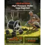VEVOR Hose Reel Cart, Hold Up to 250 ft of 5/8’’ Hose, Garden Water Hose Carts Mobile Tools with 4 Wheels, Heavy Duty Powder-coa