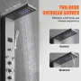 Shower Panel System, 6 Shower Modes, LED & Screen Hydroelectricity Shower Panel Tower, Rainfall, Waterfall, 8 Massage Jets, Tub 