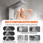 Shower Panel System, 6 Shower Modes, LED & Screen Hydroelectricity Shower Panel Tower, Rainfall, Waterfall, 8 Massage Jets, Tub 