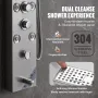 Shower Panel System, 6 Shower Modes, LED & Screen Hydroelectricity Shower Panel Tower, Rainfall, Waterfall, 8 Massage Jets, Tub 