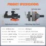 Bench Vise, 16.5 cm Jaw Width 16.5 cm Forward & 23.6 cm Reverse Opening, 360-Degree Swivel Locking Base Multipurpose Workbench w