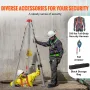 VEVOR Confined Space Tripod Kit, 1179 kg Winch, Confined Space Tripod 2.43 m Legs and 30 m Cable, Confined Space Rescue Tripod 1