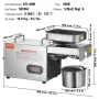 VEVOR Electric Oil Press Machine, 850W Stainless Steel Oil Extractor Machine, 0-300℃ / 32 - 572 ℉ Adjustable Temperature, Hot Pr
