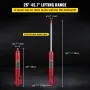 Hydraulic Long Ram Jack, 8 Tons/17363 lbs Capacity, with Single Piston Pump and Clevis Base, Manual Cherry Picker with Handle, f