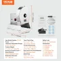Electric Vegetable Slicer, 0-0.5"/0-12mm Thickness Adjustable Commercial Slicer Machine, Convertible to Manual, Stainless Steel 