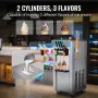 Commercial Ice Cream Machine, 21-31 L/H Yield, 1500W 3-Flavor Freestanding Soft Serve Ice Cream Maker, 2 x 5.5L Stainless Steel 
