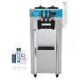 Commercial Ice Cream Machine, 21-31 L/H Yield, 1500W 3-Flavor Freestanding Soft Serve Ice Cream Maker, 2 x 5.5L Stainless Steel 