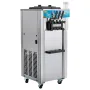 Commercial Ice Cream Machine, 21-31 L/H Yield, 1500W 3-Flavor Freestanding Soft Serve Ice Cream Maker, 2 x 5.5L Stainless Steel 