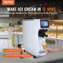 Commercial Ice Cream Machine, 10L/H Yield, 900W Single Flavor Countertop Soft Serve Ice Cream Maker, 4L Hopper 1.6L Cylinder, To