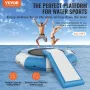 VEVOR Inflatable Water Bouncer, 10ft Recreational Water Trampoline, Portable Bounce Swim Platform with Slide, 3-Step Ladder & El