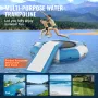 VEVOR Inflatable Water Bouncer, 10ft Recreational Water Trampoline, Portable Bounce Swim Platform with Slide, 3-Step Ladder & El