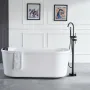 Freestanding Bathtub Faucet, Floor Mount, Freestanding Tub Filler, Shower Mixer Taps, Two Water Modes, 360° Swivel Spout, for Ba