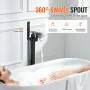 Freestanding Bathtub Faucet, Floor Mount, Freestanding Tub Filler, Shower Mixer Taps, Two Water Modes, 360° Swivel Spout, for Ba