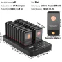 Restaurant Pager System, Wireless 400m Long Range Lineup Waiting Queue Signal, Guest Customer Calling Beepers with Vibration & F