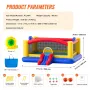 Inflatable Bounce House, Outdoor High Quality Playhouse Trampoline, Jumping Bouncer with Blower, Slide, and Storage Bag, Family 