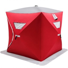 3 Person Ice Fishing Tent Add Cotton Thicken Waterproof Pop-up Portable Ice Fishing Shelter with Detachable Ventilation Windows