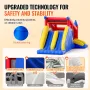 Inflatable Bounce House, Outdoor High Quality Playhouse Trampoline, Jumping Bouncer with Blower, Slide, and Storage Bag, Family 