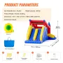 VEVOR Inflatable Bounce House, Outdoor High Quality Playhouse Trampoline, Jumping Bouncer with Blower, Slide, and Storage Bag, F