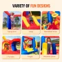 Inflatable Bounce House, Outdoor High Quality Playhouse Trampoline, Jumping Bouncer with Blower, Slide, and Storage Bag, Family 