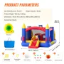 Inflatable Bounce House, Outdoor High Quality Playhouse Trampoline, Jumping Bouncer with Blower, Slide, and Storage Bag, Family 