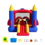 Inflatable Bounce House, Outdoor High Quality Playhouse Trampoline, Jumping Bouncer with Blower, Slide, and Storage Bag, Family 