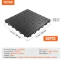 garagefliser sammenlåsende, 12 x 12 x 0,53 tommer 50 Pack