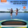 Inflatable Water Bouncer, 10ft Recreational Water Trampoline, Portable Bounce Swim Platform with 3-Step Ladder & Electric Air Pu