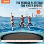 VEVOR Inflatable Water Bouncer, 12ft Recreational Water Trampoline, Portable Bounce Swim Platform with 3-Step Ladder & Electric 