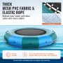 Inflatable Water Bouncer, 12ft Recreational Water Trampoline, Portable Bounce Swim Platform with 3-Step Ladder & Electric Air Pu