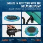 Inflatable Water Bouncer, 12ft Recreational Water Trampoline, Portable Bounce Swim Platform with 3-Step Ladder & Electric Air Pu