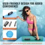Inflatable Water Bouncer, 12ft Recreational Water Trampoline, Portable Bounce Swim Platform with 3-Step Ladder & Electric Air Pu