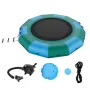VEVOR Inflatable Water Bouncer, 12ft Recreational Water Trampoline, Portable Bounce Swim Platform with 3-Step Ladder & Electric 